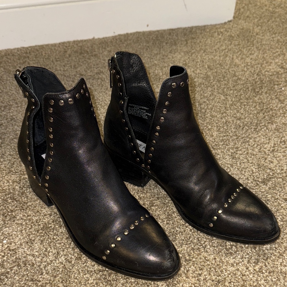 Steve Madden Black Studded Ankle Booties